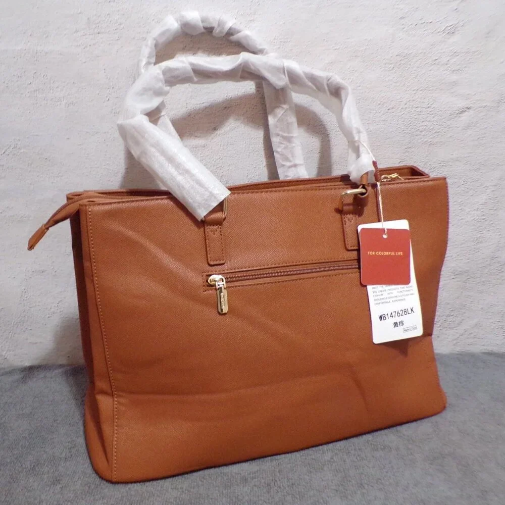 Lovevook Laptop Briefcase Shoulder Bag WB147628LK‎ Brown Gold Key Holder New